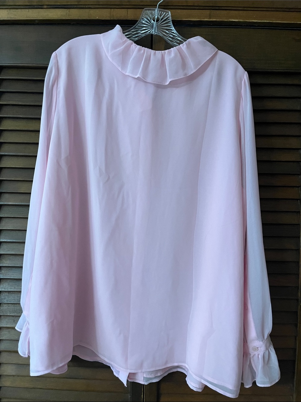 Talbots Light Pink Ruffle Front Blouse - Picture 2 of 6